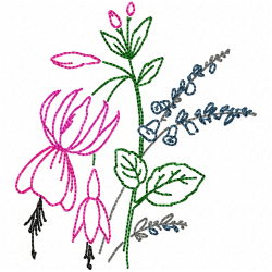 Flowers And Tree Embroidery Design 2